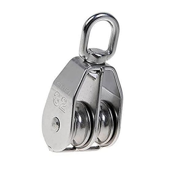Poulie De Levage 0.5Ton - Crochet Pivotant Acier Traité, Roulement à Corde - Pour Treuil, Gym, Bricolage