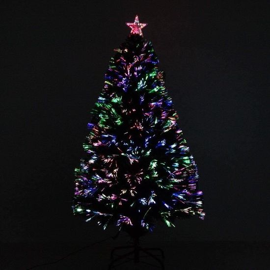 Sapin de Noël Artificiel Lumineux Fibre Optique LED Multicolore