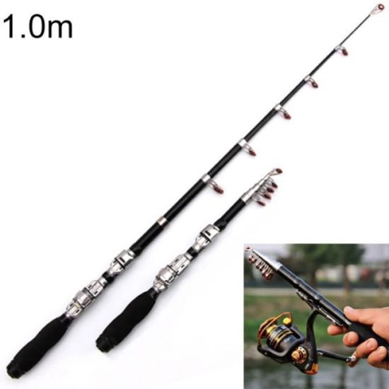 Pack Materiel Canne à pêche télescopique portative de 30cm 1.0M rétractable canne à pêche Mini Portable télescopique
