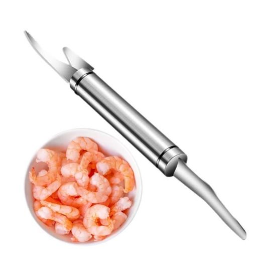 2 PIÈCES EN Acier Inoxydable éPlucheur de Crevettes DéVeiner les