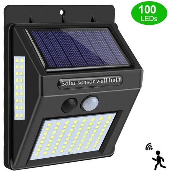 100 LED lumière solaire lampe solaire extérieure PIR capteur de mouvement applique murale étanche solaire lumière du soleil