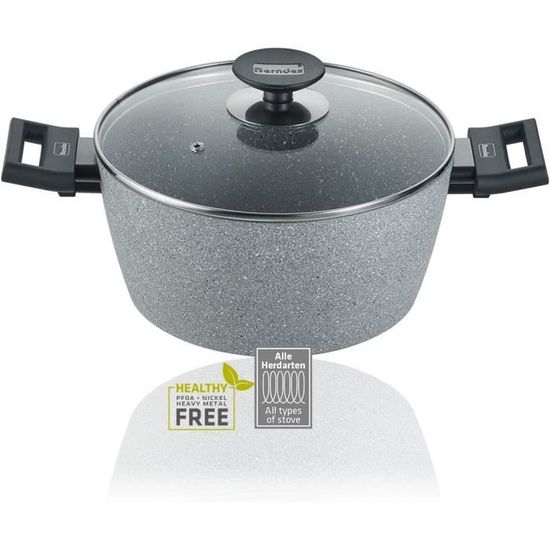 Marmite à Friteuse Home Salt N'Pepper - Aluminium Antiadhésif - 24 Cm