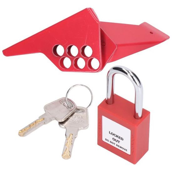 Verrou De Vanne à Boisseau Sphérique - Sécurité Pour Robinets Extérieurs - Rouge, Plastique ABS - Avec Cadenas - 4
