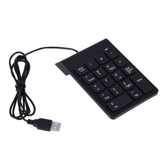 LenTLy Pavé Numérique USB Tactile Ultra-Fin – Mini Clavier Numérique Portable Noir