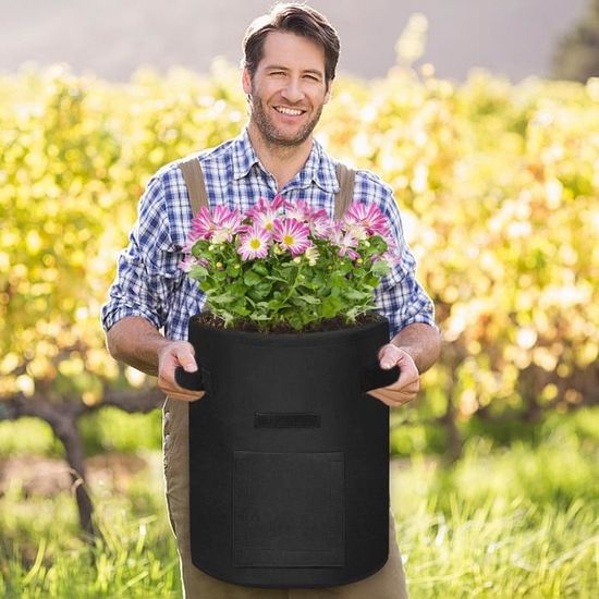 6 Sacs De Plantation 3 Gallons NMM - Sacs De Culture Jardin Avec Poignées