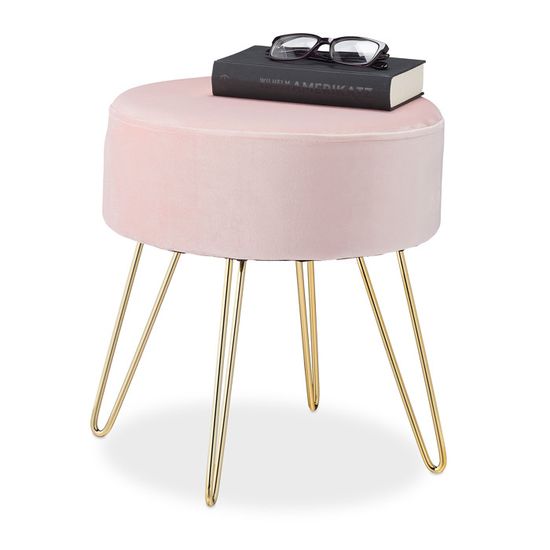 Tabouret De Coiffeuse Avec Dossier En Nœud - Siège Rembourré Fausse Laine, Pieds Acier, Charge 150kg, Style Moderne
