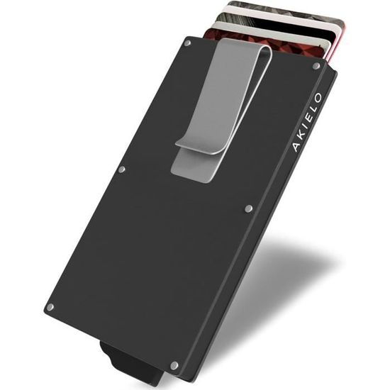 Porte-cartes Métallique Vicloon 6 Slots Avec Blocage RFID – Noir Acier Inoxydable