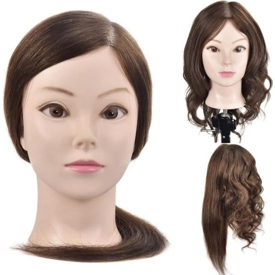 Support De Tête De Mannequin Coiffure – Hauteur Réglable 24-40 Cm, Base En Acier, Noir