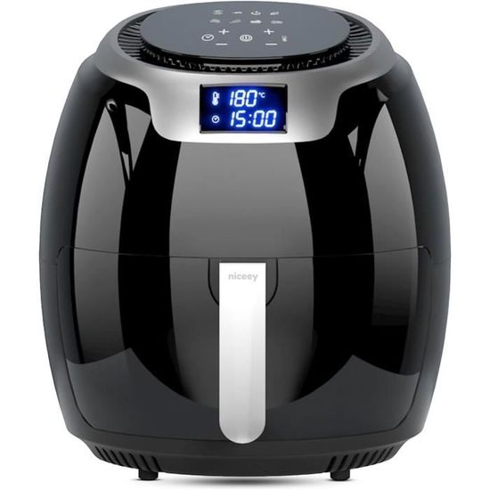 HOMCOM Friteuse Sans Huile Double Zone 8,5 L – 2700 W, 8 Programmes, Écran Tactile LED, Cuisson Saine & Synchronisée, Noir Mat