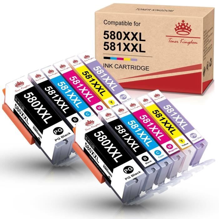Lot De 5 Cartouches D'encre Compatibles Canon PIXMA TS6200, TS8150, TS8300, TS9155 - Marque Go Inks
