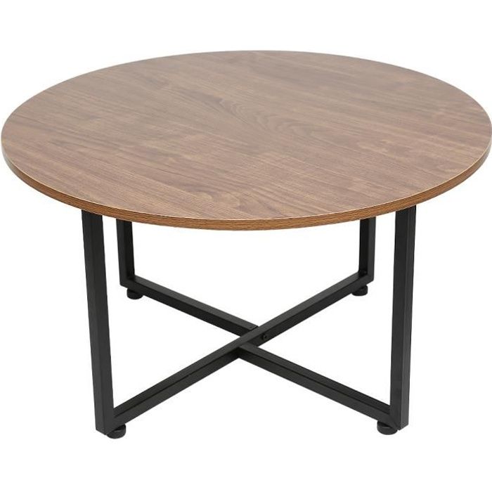Table basse - Rond - Style de industrielle - Cadre Métallique Durable