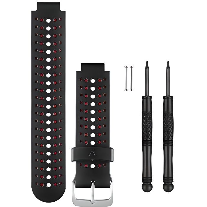 GARMIN Bracelet de remplacement Forerunner 25 - Noir et rouge marsala