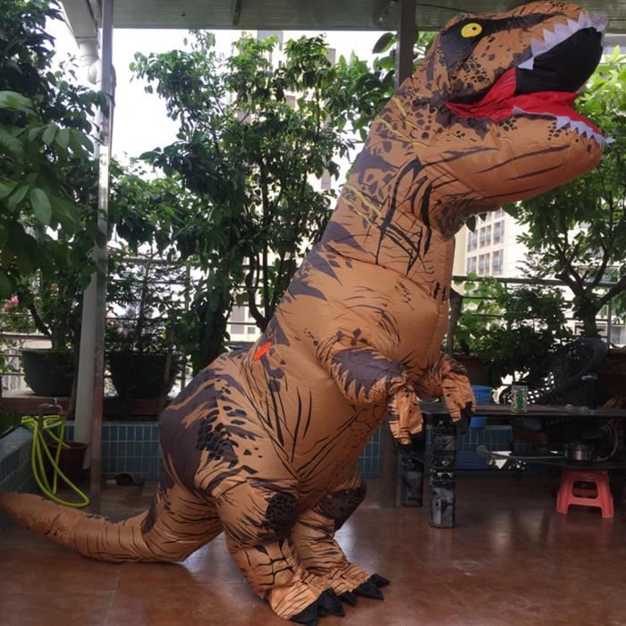 T-Rex Costume Dinosaure gonflable Adulte Costume T-rex fantaisie Déguisé pour Halloween Brown