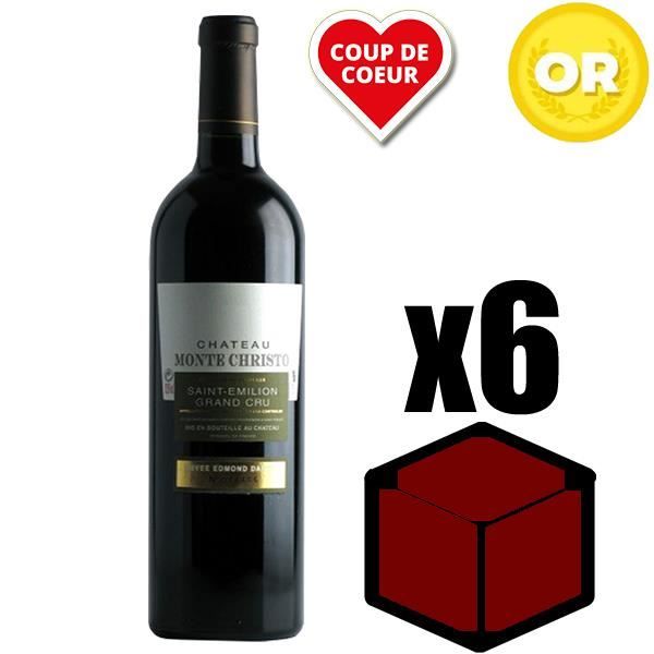 X6 Château Monte Christo 2012 75 cl AOC Saint-Emilion Grand Cru Rouge Vin Rouge