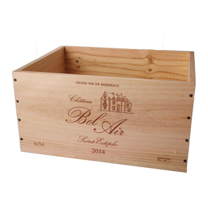 La Caisse Bois 6x75cl estampillé Château Bel Air - coffret