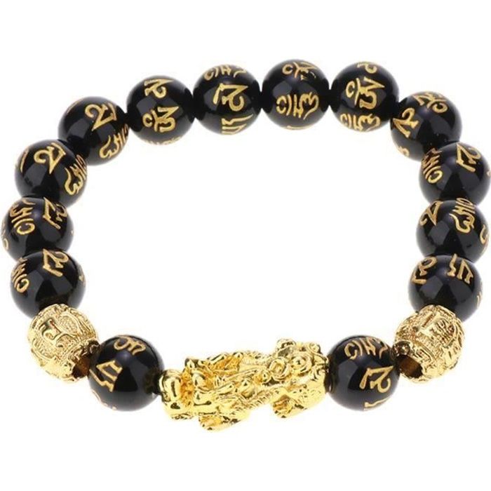 FESTIVUS Bracelet Obsidienne Pixiu Chinois - Bracelet En Pierre Naturelle Bracelets Bouddha Perles Bracelet Pour Hommes Cadea