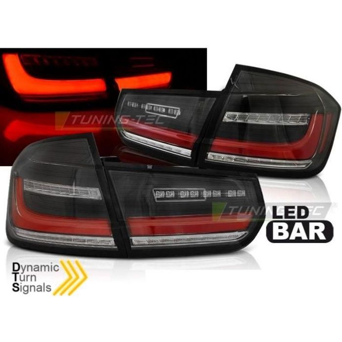 Paire de feux arriere BMW serie 3 F30 Berline 11-18 FULL LED BAR Noir-35857638