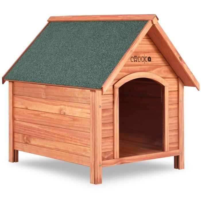 Niche pour chiens avec toit incliné et renforcé - Abri pour chien en bois 82cm