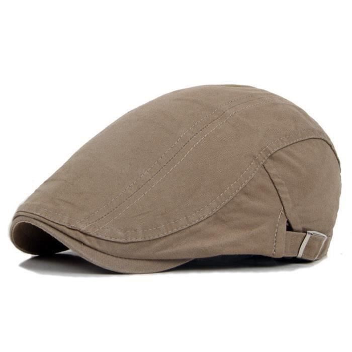 Chapeau de lierre décontracté pour hommes été hiver Golf chauffeur de journaux chauffeur de taxi Cabbie casquette plate Kaki clair