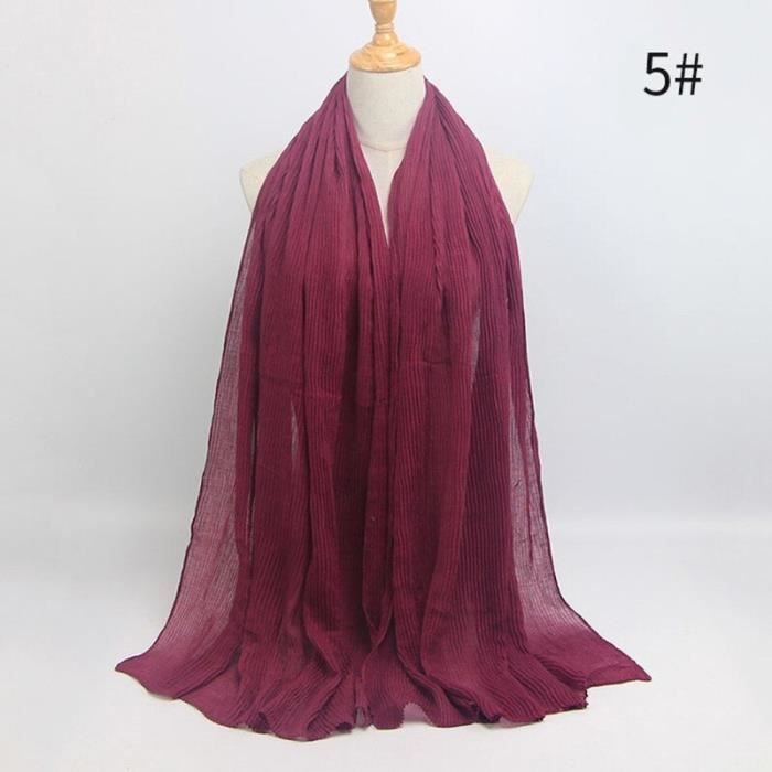 Foulard hijab en coton froissé, écharpe douce, écharpe chaude, écharpe chaude, châle, 25 couleurs, Design hiver, tendanc DY5176