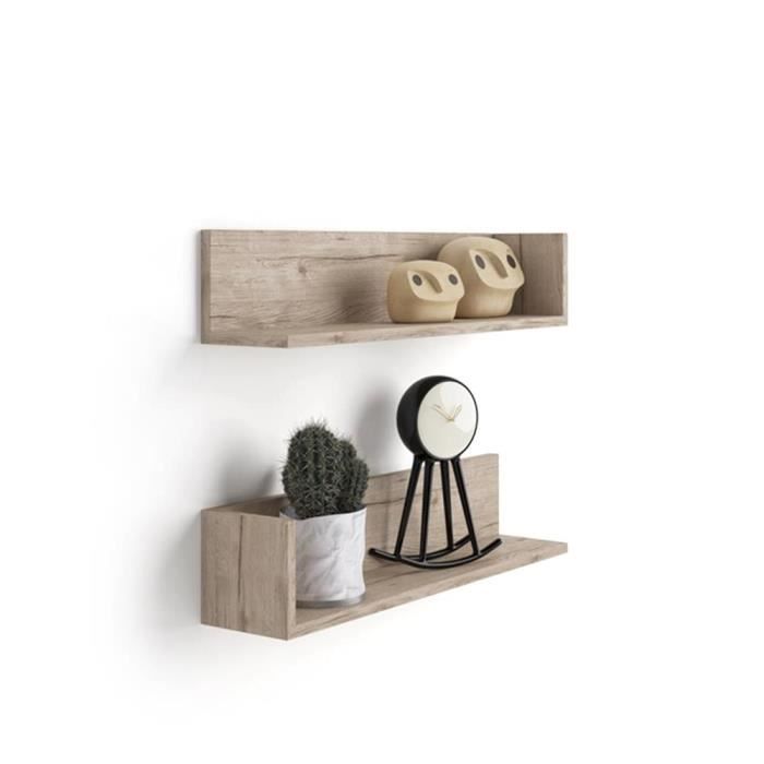 Mobili Fiver, Paire d'étagères Luxury, en Mélaminé, Chêne Naturel, Mélaminé, Made in Italy