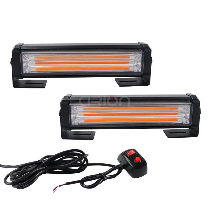 Feux stroboscopiques pour calandre de voiture, camion, 40W 80W COB, feux d'avertissement d -2Pcs COB Modules-All Blue