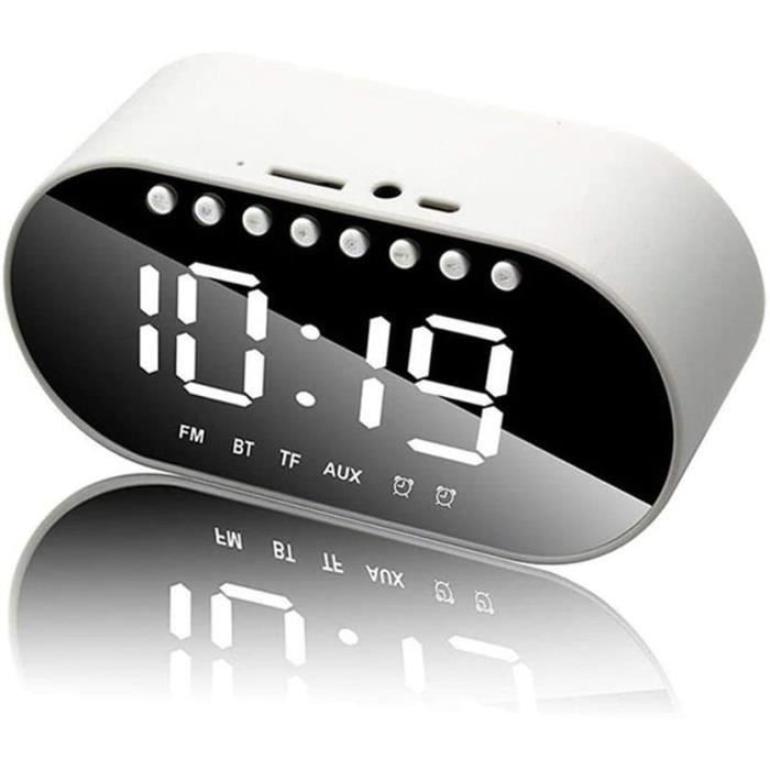 Réveil LED - Réveil Numérique Haut-parleur Bluetooth Compatible Avec Écran LCD Radio-réveil Lecteur De Musique Sans Fil Prise En Cha