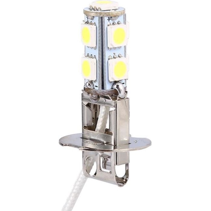 VINGVO H3 9SMD antibrouillard 2x H3 5050 Blanc 9 SMD LED Xenon DC12V Auto Voiture Brouillard Lampe LED Ampoules 6500K