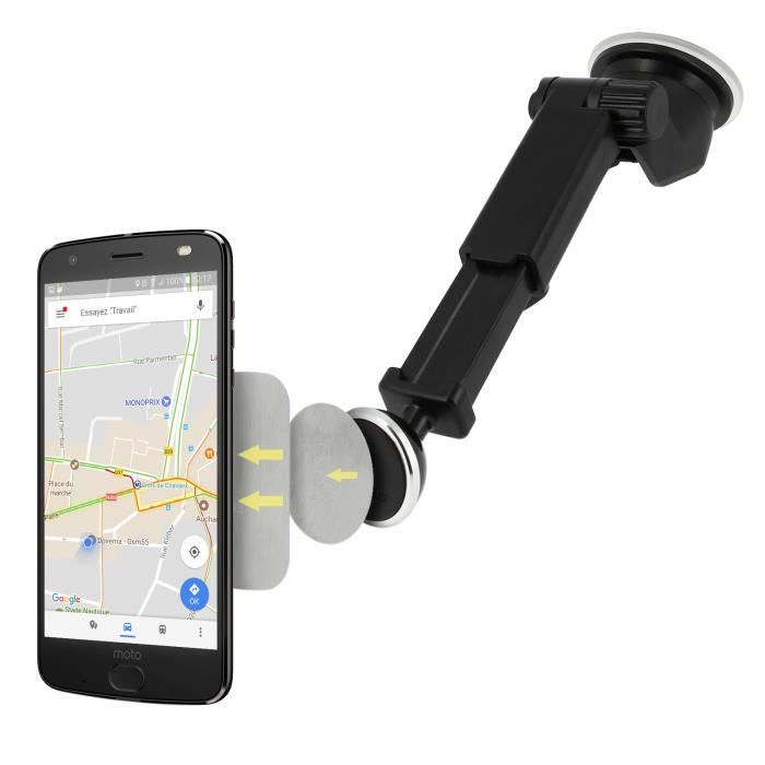 Support Auto Rotatif 360° Fixation Ventouse Bras Télescopique Extensible Baseus