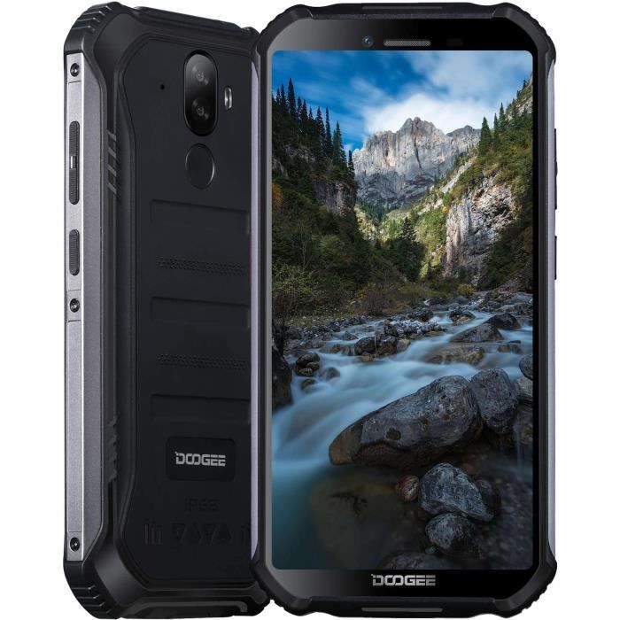 Telephone Portable Incassable, DOOGEE S40 Pro Smartphone Débloqué, 5.45” HD, 4Go+64Go, 4650mAh, Caméra AI 13MP + 2MP - Noir