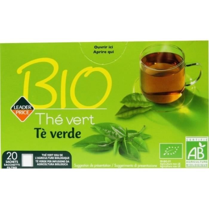 Thé vert bio 40g Leader Price