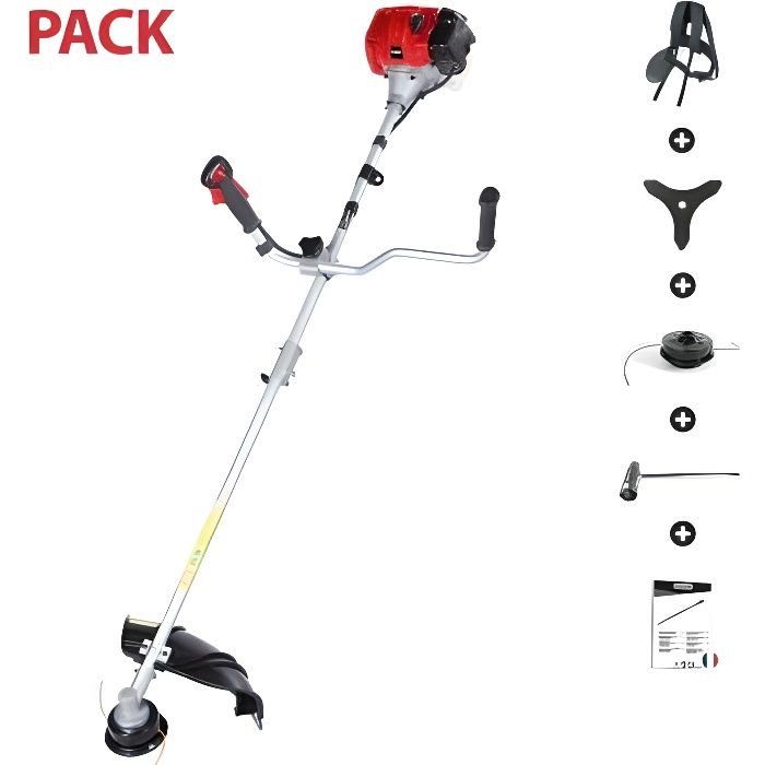 Debroussailleuse thermique puissante 52 cm3 2cv harnais double et couteau 3 dents LEA LE25517BP