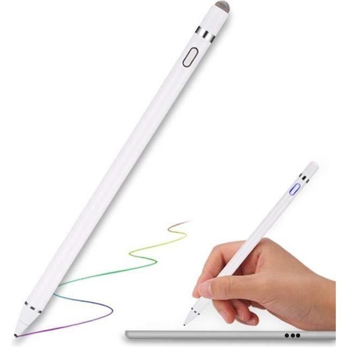 Letouch Stylet rechargeable pour tablette avec des pointes ultra fines de 1,5 mm pour Apple iPad/iPhone/iPad Pro/Samsung Tablet