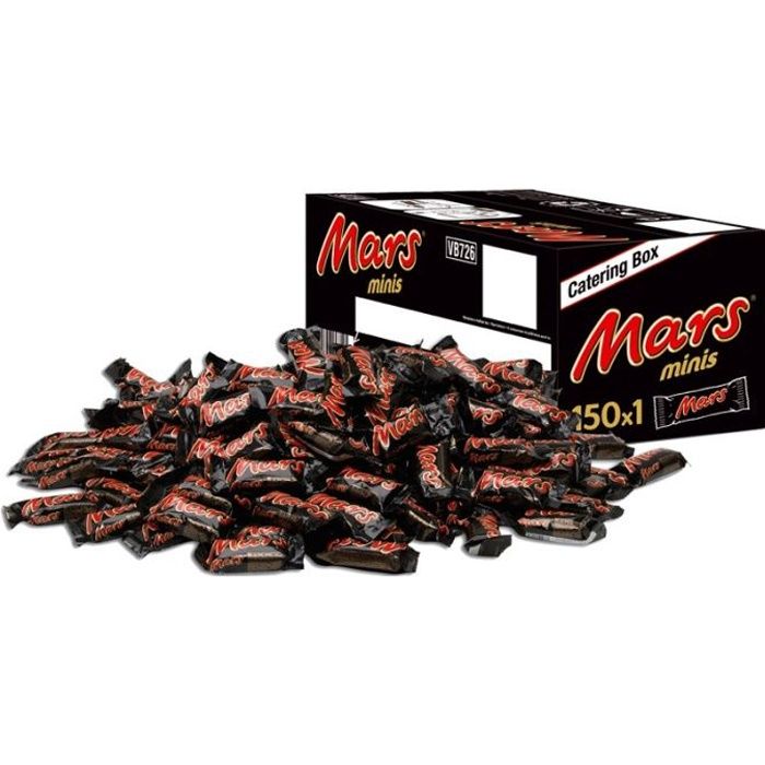 Carton de 300 barres de chocolat MARS MINIS