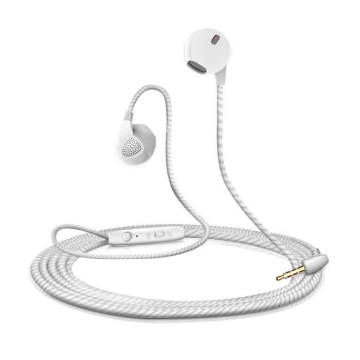 Ecouteurs pour SAMSUNG Galaxy J7 2016 avec Micro Réglage Kit Main Libre INTRA-AURICULAIRE Casque Universel Jack (BLANC)