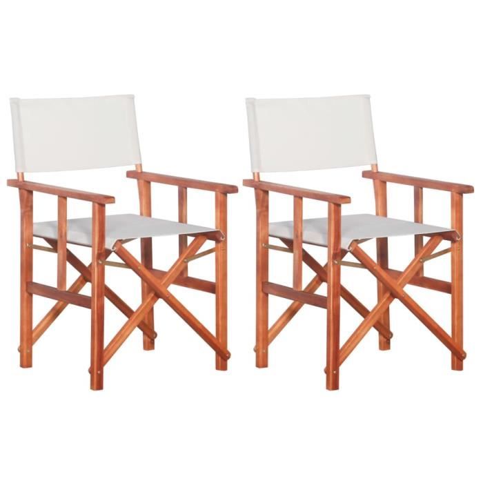 Chaises de metteur en scène 2 pcs Bois massif d'acacia