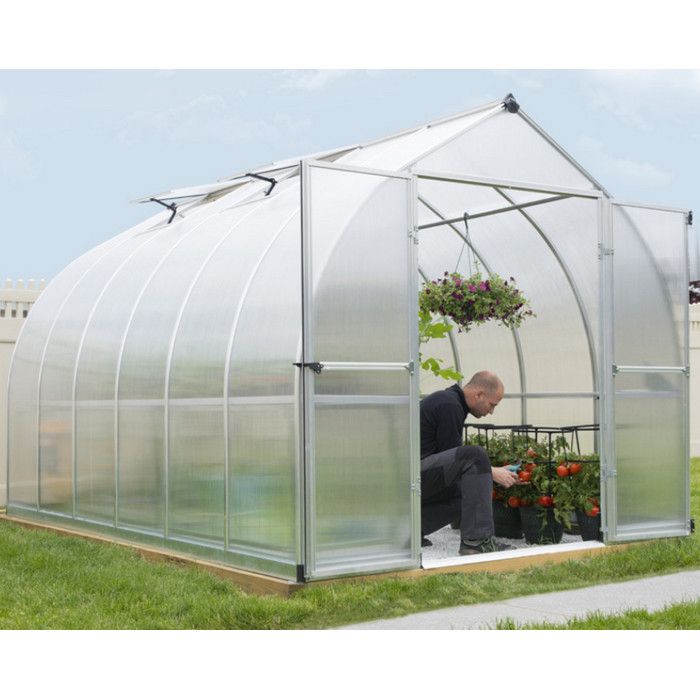 PALRAM Serre de jardin Bella 8,6 m² - Aluminium et polycarbonate - Double parois