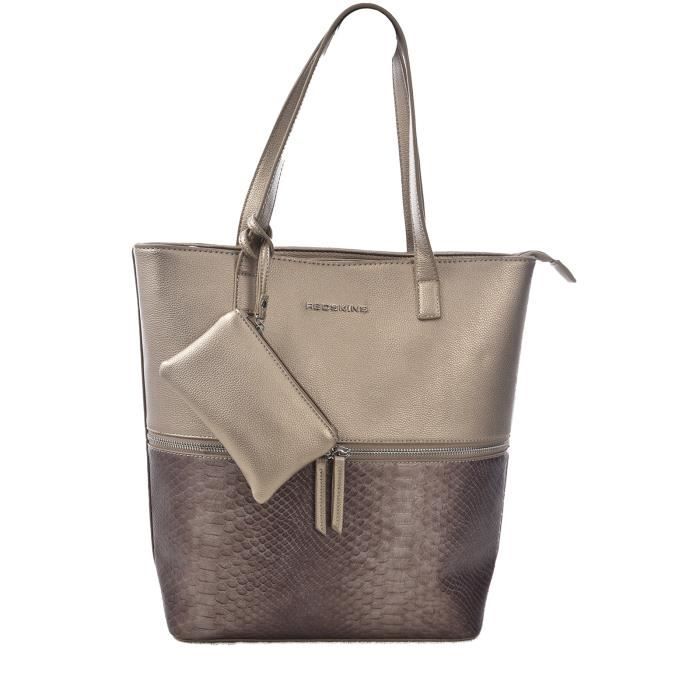 Redskins Sac shopping beige similicuir