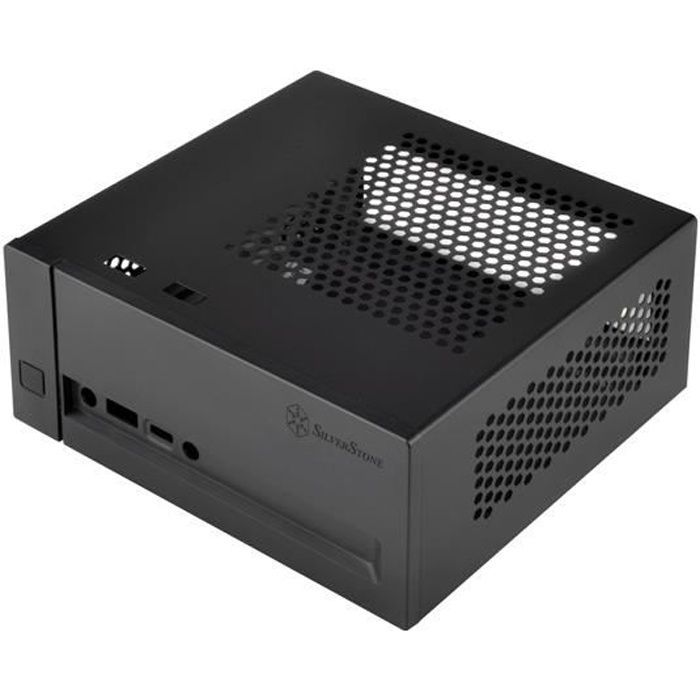 SST-VT02B Vito Intel Mini-STX boitier 1,88 litres avec les clips de montage VESA MIS-D, 75 moniteur/mur, noir