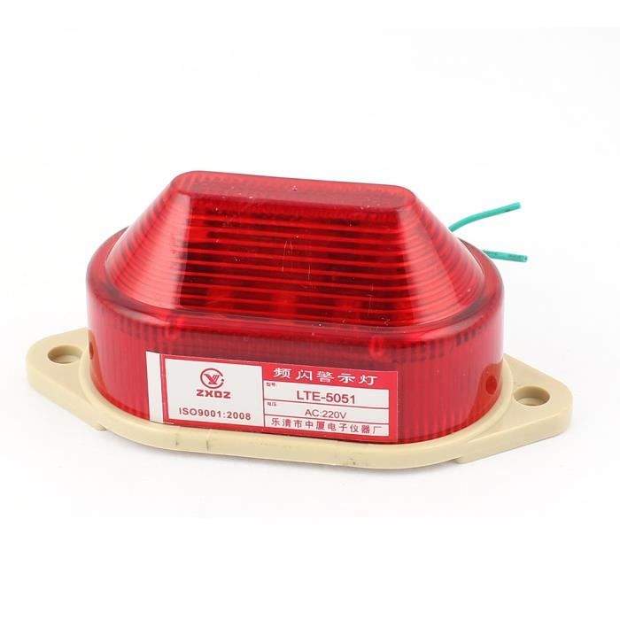 AC 220V LED rouge Lampe Flash Lampe avertissement sécurité Lampe signalisation