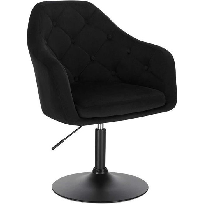 WOLTU BS32sz-1 Chaise de Bureau Fauteuil pivotant en Similicuir Chaise r/églable en Hauteur Noir
