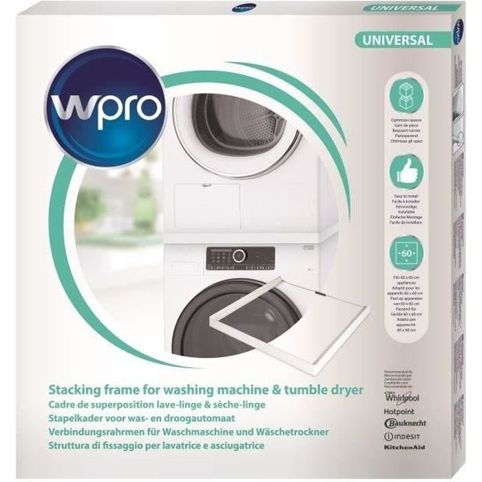 WPRO SKF202- Cadre de superposition lave-linge / sèche-linge universel
