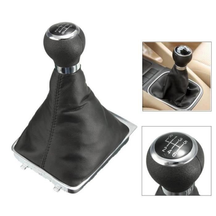 QQ19062- Pommeau Levier 6 Vitesse Soufflet Manuel bouton Noir Pour Vw Passat B6 B7 CC