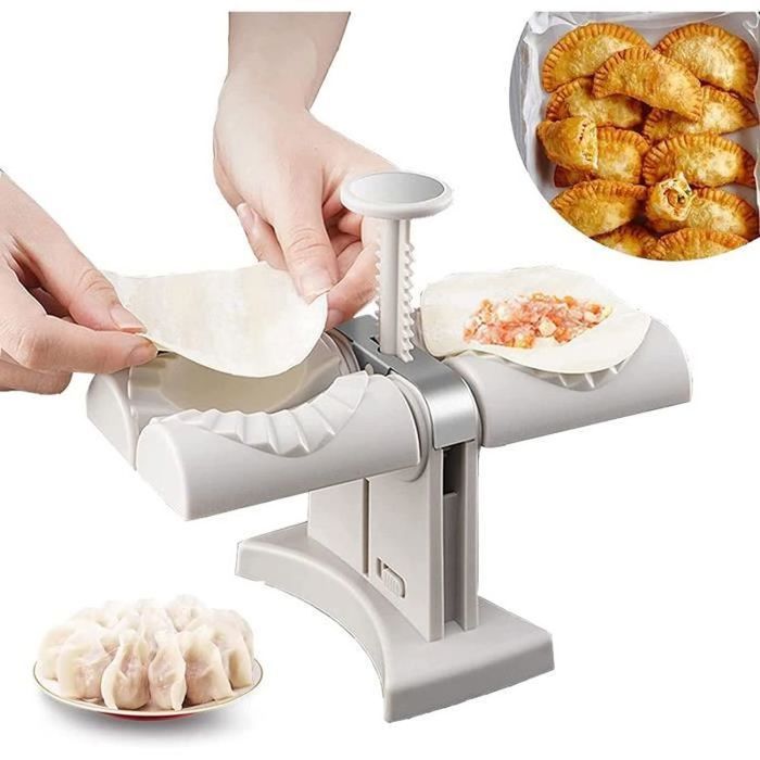 Moule à Raviolis 2 En 1 Manuel - Presse à Pâte Avec Rouleau - Matière Alimentaire Sûre - Design Ergonomique - Couleur Orange