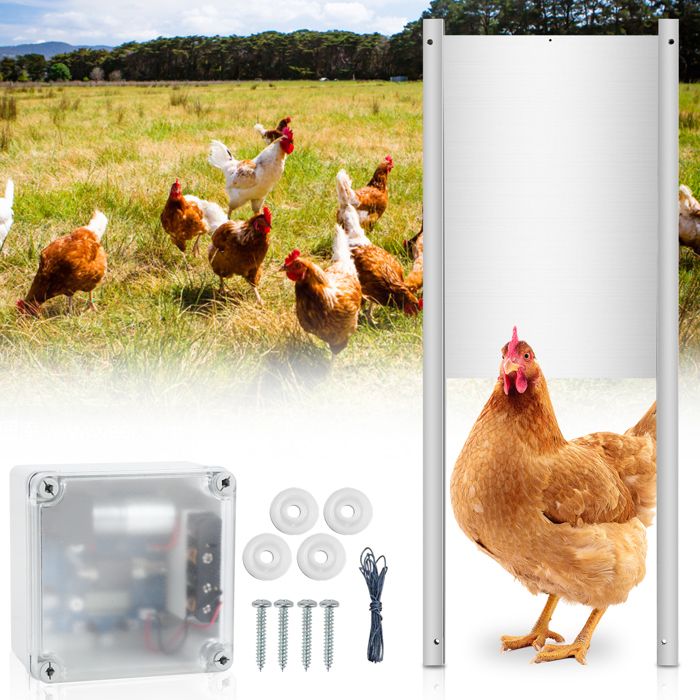 Comparer les prix de Lospitch Porte de Automatique Poulailler Sensible à La Lumière étanche IP44  Alliage D'aluminium POULAILLER