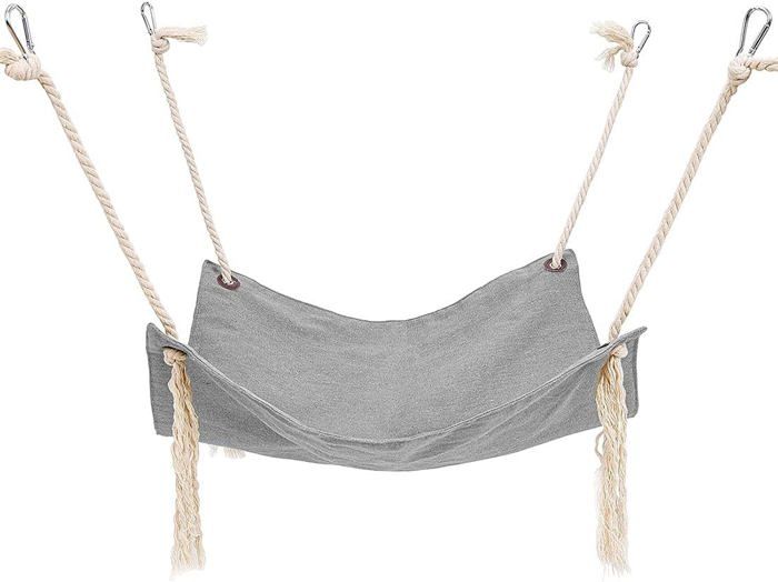 Meilleurs prix pour Hamac suspendu pour chat lit de sommeil pour petits animaux 47x47 cm gris Animalerie > Rongeur > Accesso