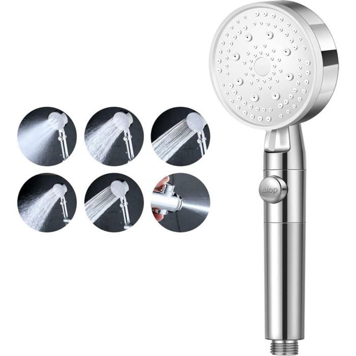 Pommeau Douche Acier Inoxydable 304 - 144 Jets Silicone, Haute Pression - Économie D'Eau 30cm