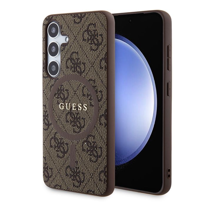 Guess 4G Collection Cuir Métal Logo MagSafe Coque Samsung Galaxy S24 - vue 4