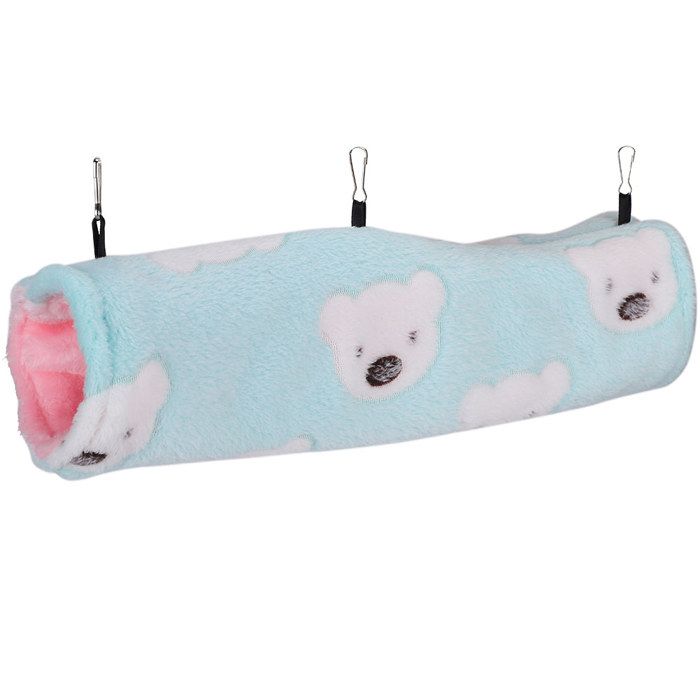 Petit tunnel pour animaux de compagnie nid en coton peluche douce hamster maison suspendue (petit ours vert)