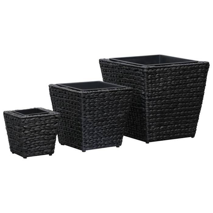 Pot De Fleur Haut Tymar Pot De Fleurs, Pot De Fleurs, Pot De Fleurs, En Plastique, Grand, Carré, Haut, Brillant, Jardin, Balcon, Terrasse, Maison (noir Haut, 30 X 30 Cm Soucoupe Carrée 40x40